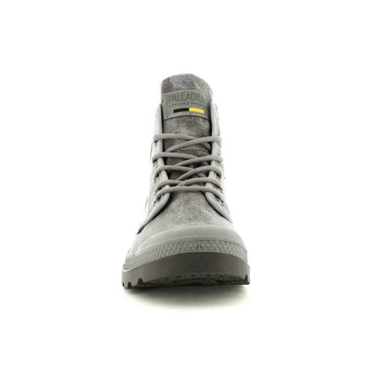 Palladium Pampa Hi WAX Women's Boots Grey | UK W829-KAG